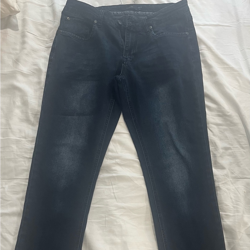 Men’s straight leg high quality dark wash denim jeans